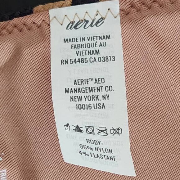 Aerie Tan and Black Tiger Print Bikini Top NWT Size Medium Triangle Bikini Top - Picture 6 of 10